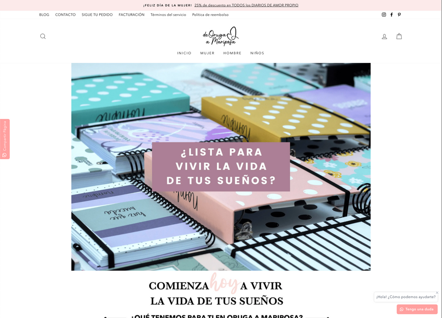 Tienda en Línea | De Oruga a Mariposa